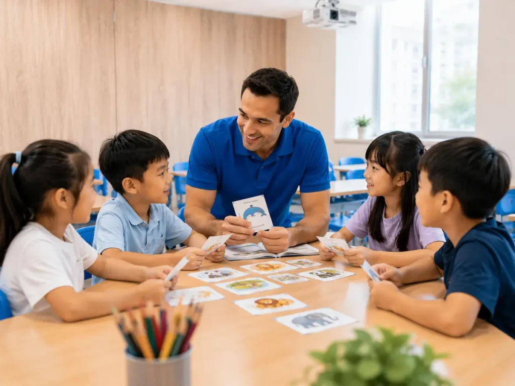 岑英美語老師透過互動活動引導 Pre-A1 Starters 孩子建立英語理解與表達能力