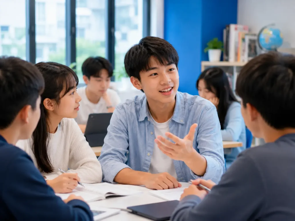 學生使用英文參與討論