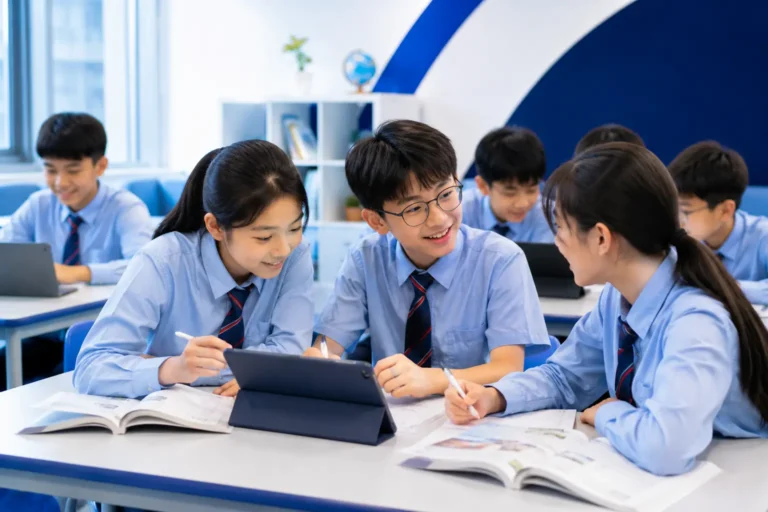 雙語學校學生參與課堂活動