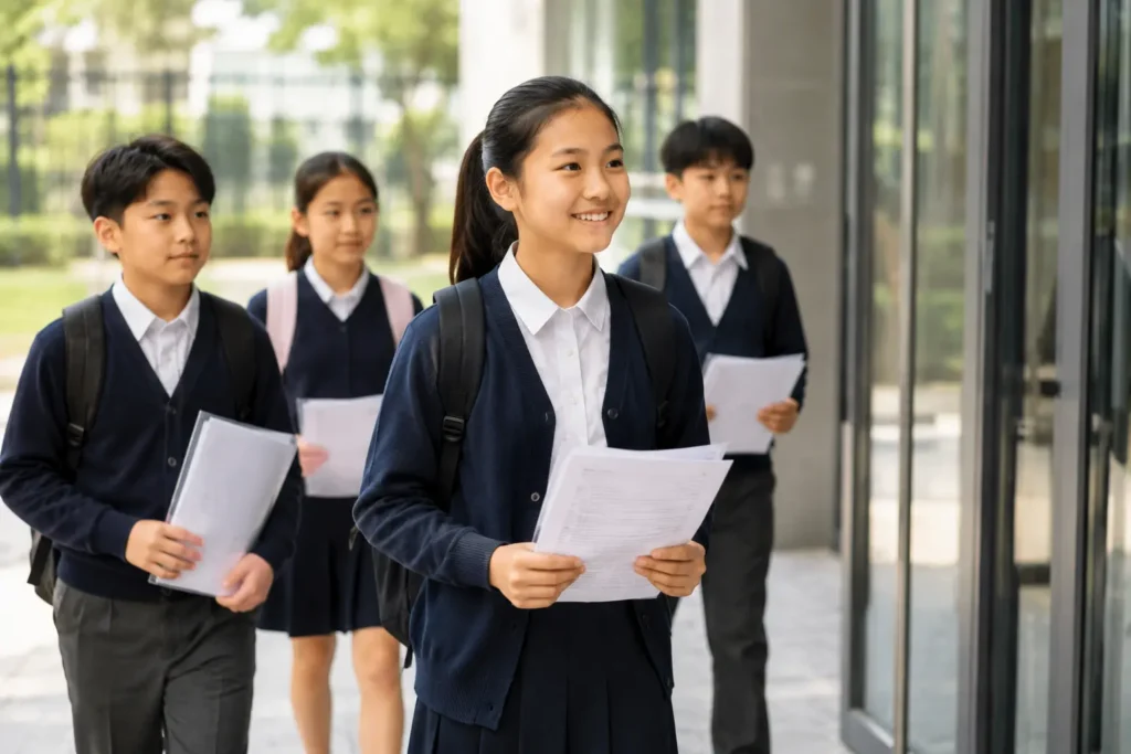 學生自信參加劍橋英語考試