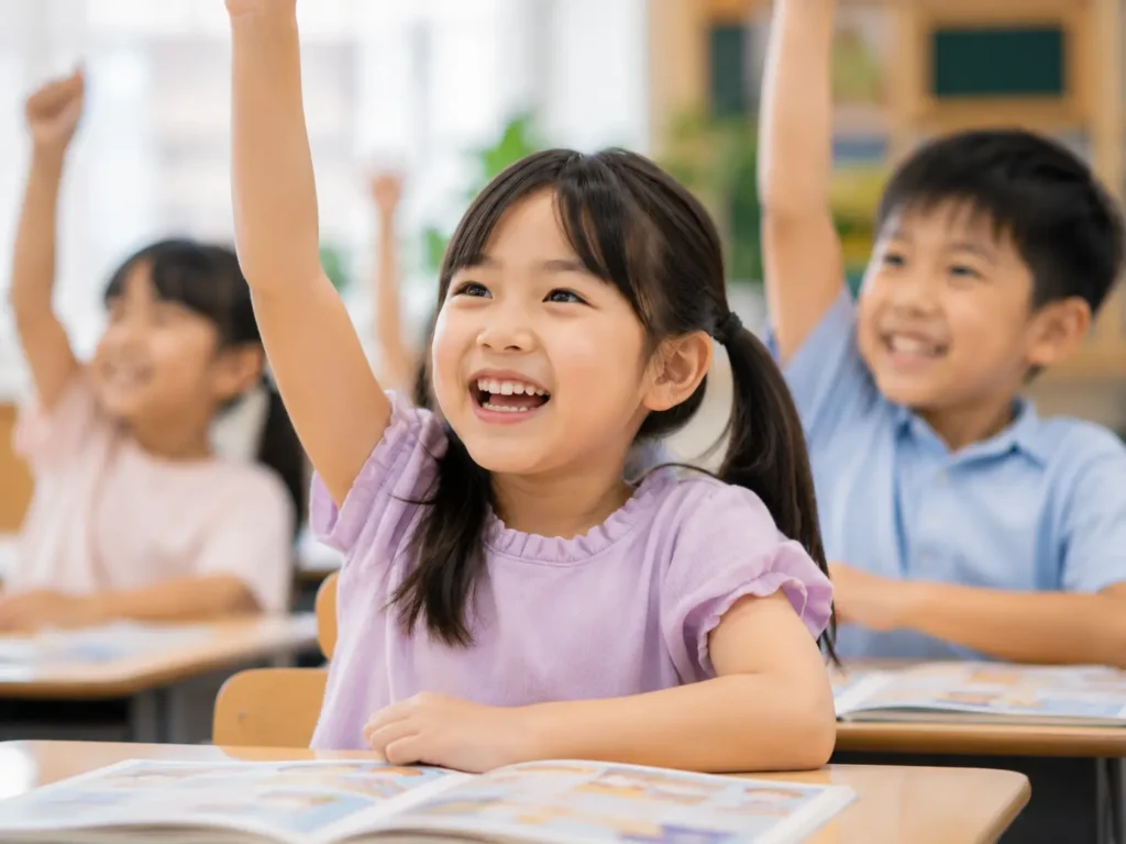 孩子開心參與英文活動