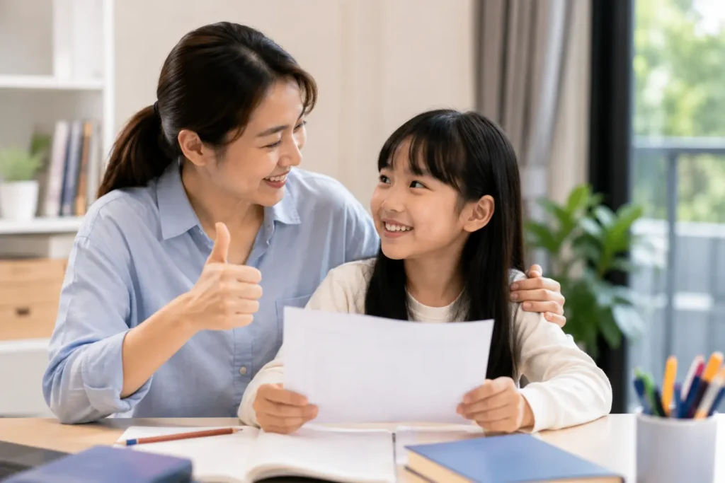 家長鼓勵孩子面對英文學習挑戰