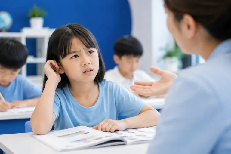 學生努力理解英文內容