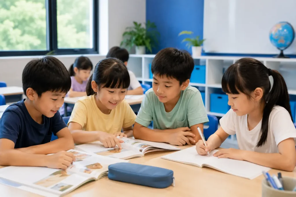 孩子在課堂中整合英文聽說讀寫能力